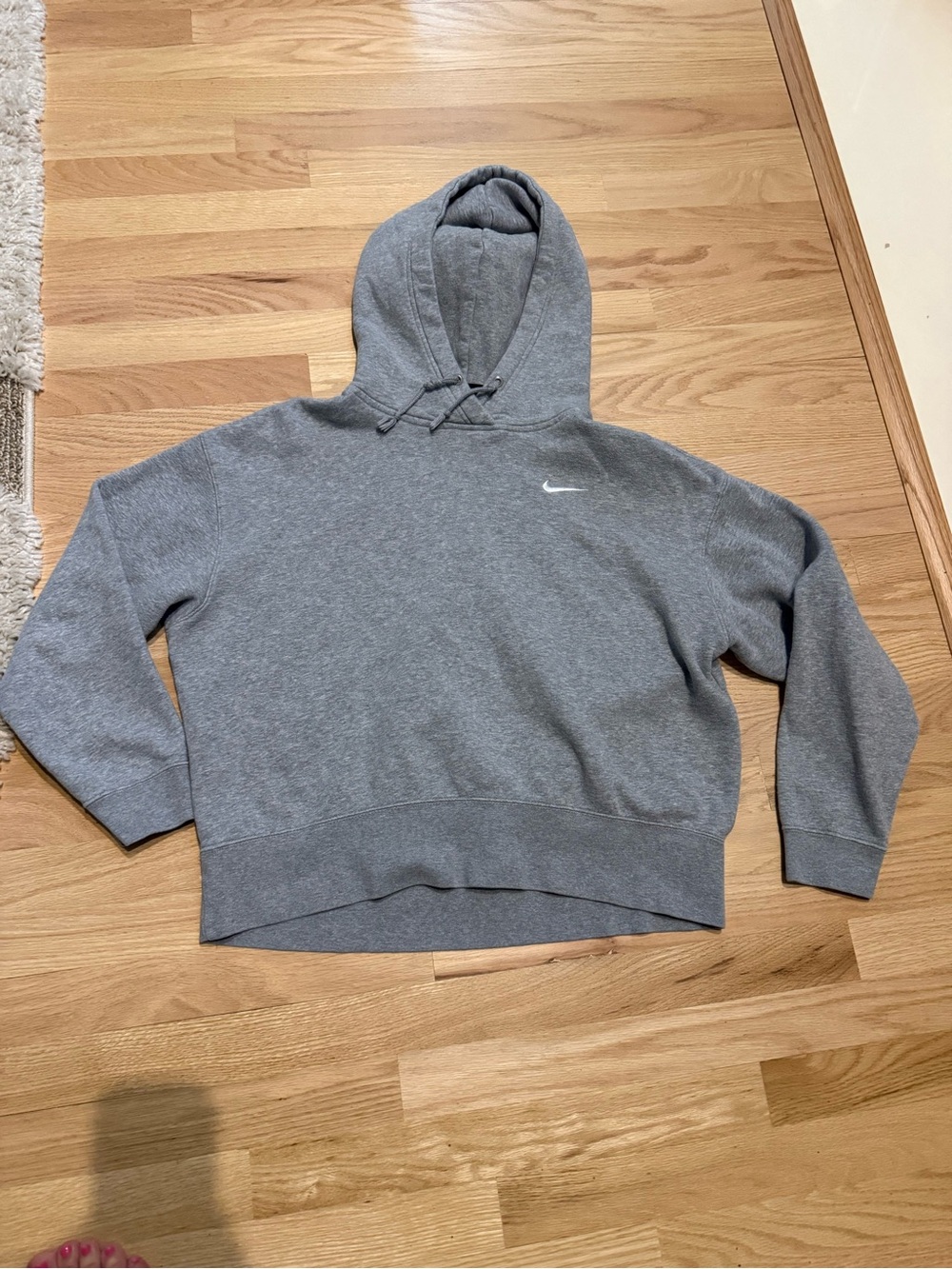 Nike woman’s Gray slightly cropped Hoodie